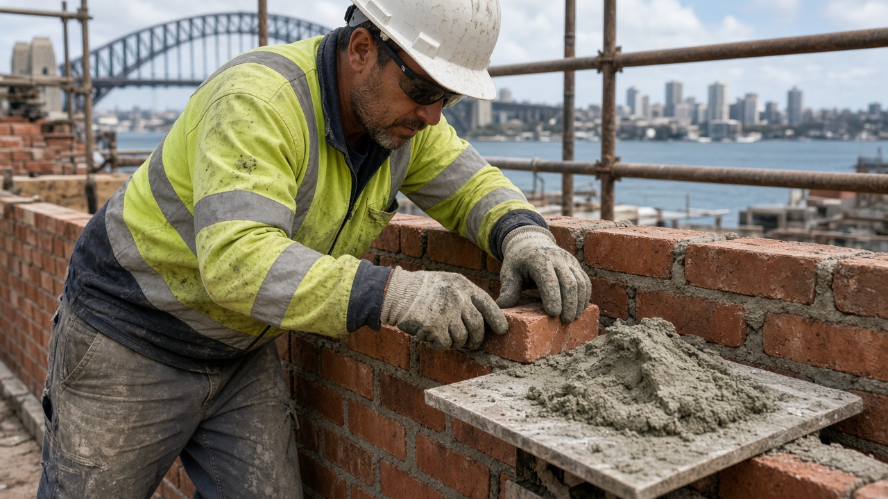 Bricklayer labour hire Sydney on a commercial wall 2026