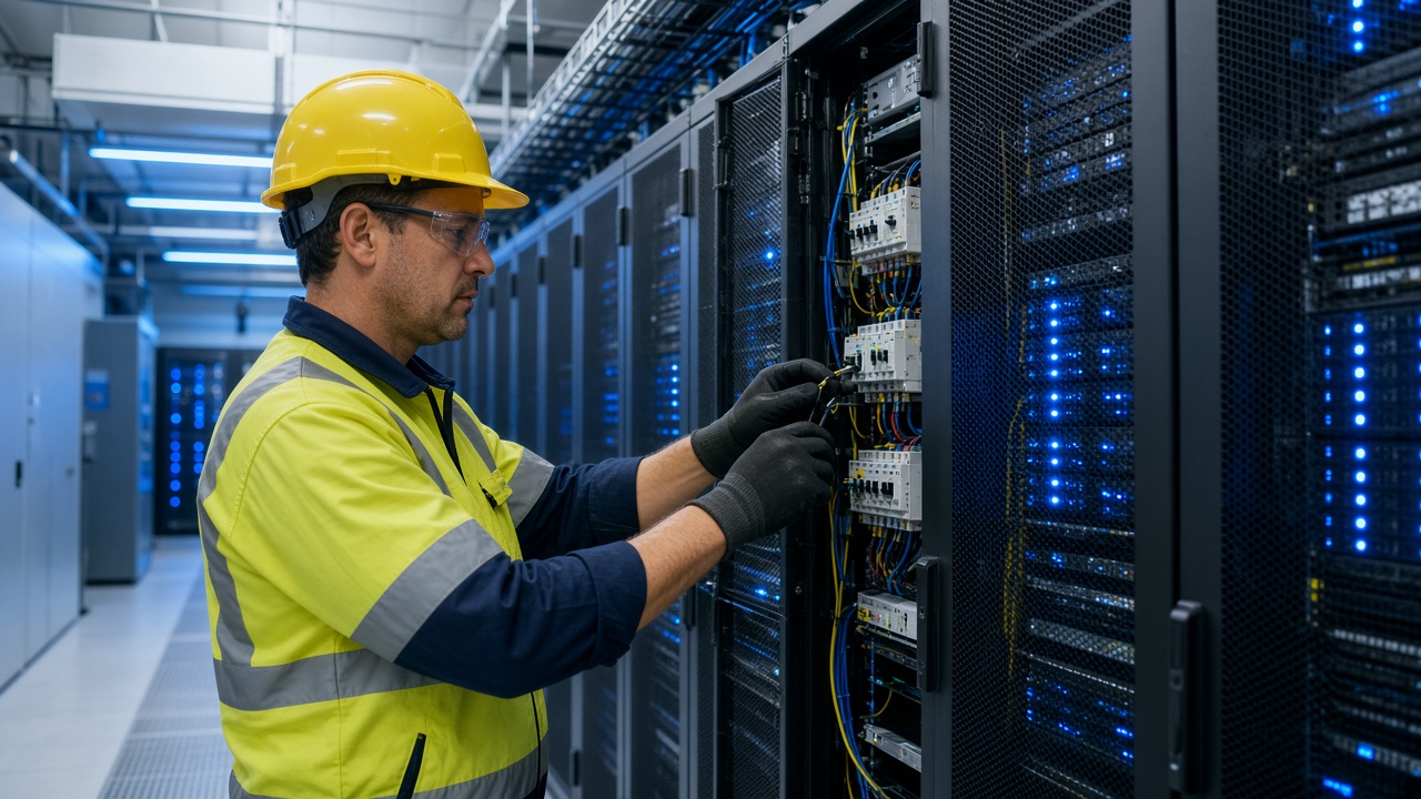 Hire electrician for data centre Australia licensed sparky in hall 2026