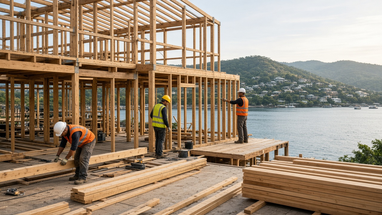 Labour hire Central Coast NSW workers on a waterfront building site 2026