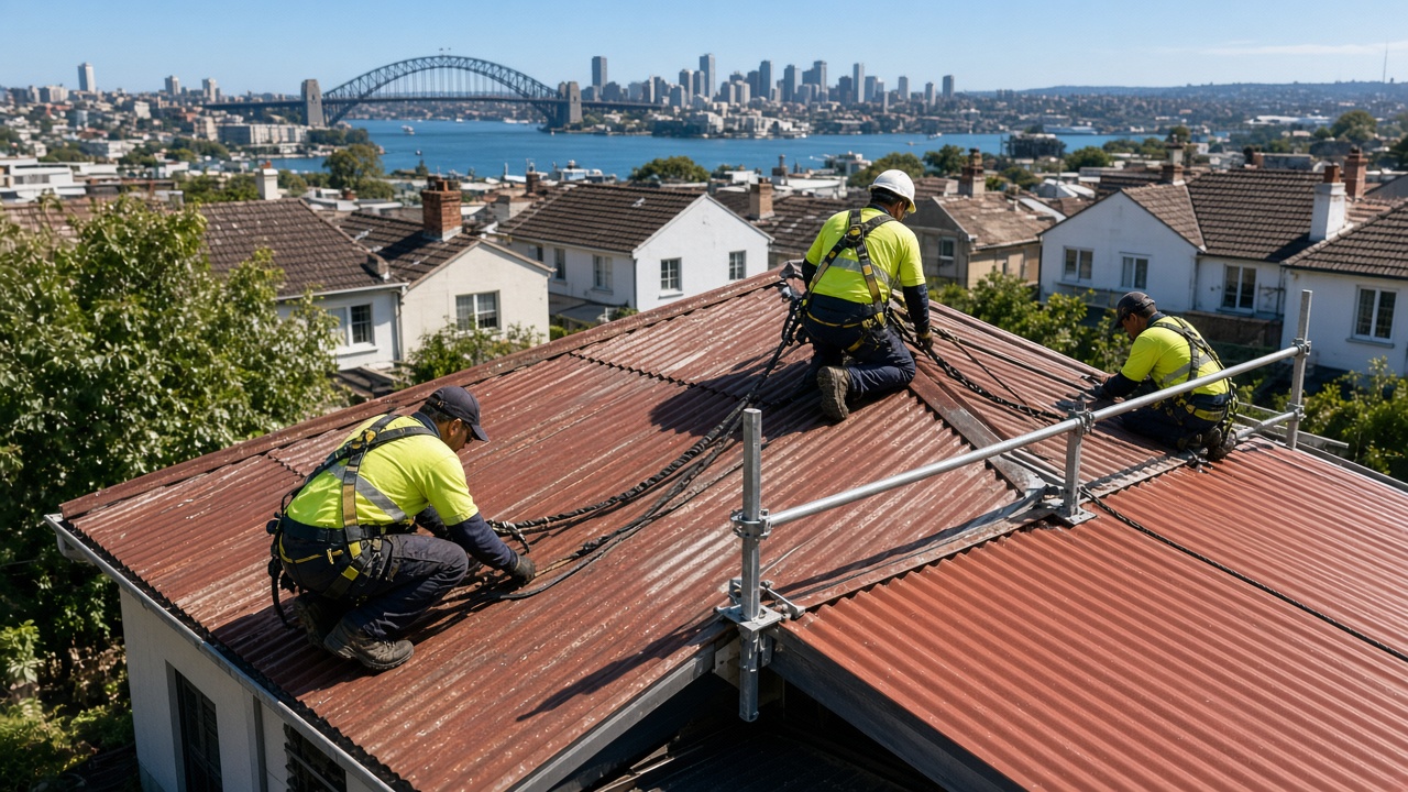 Roofing labour hire Sydney crew on a roof 2026