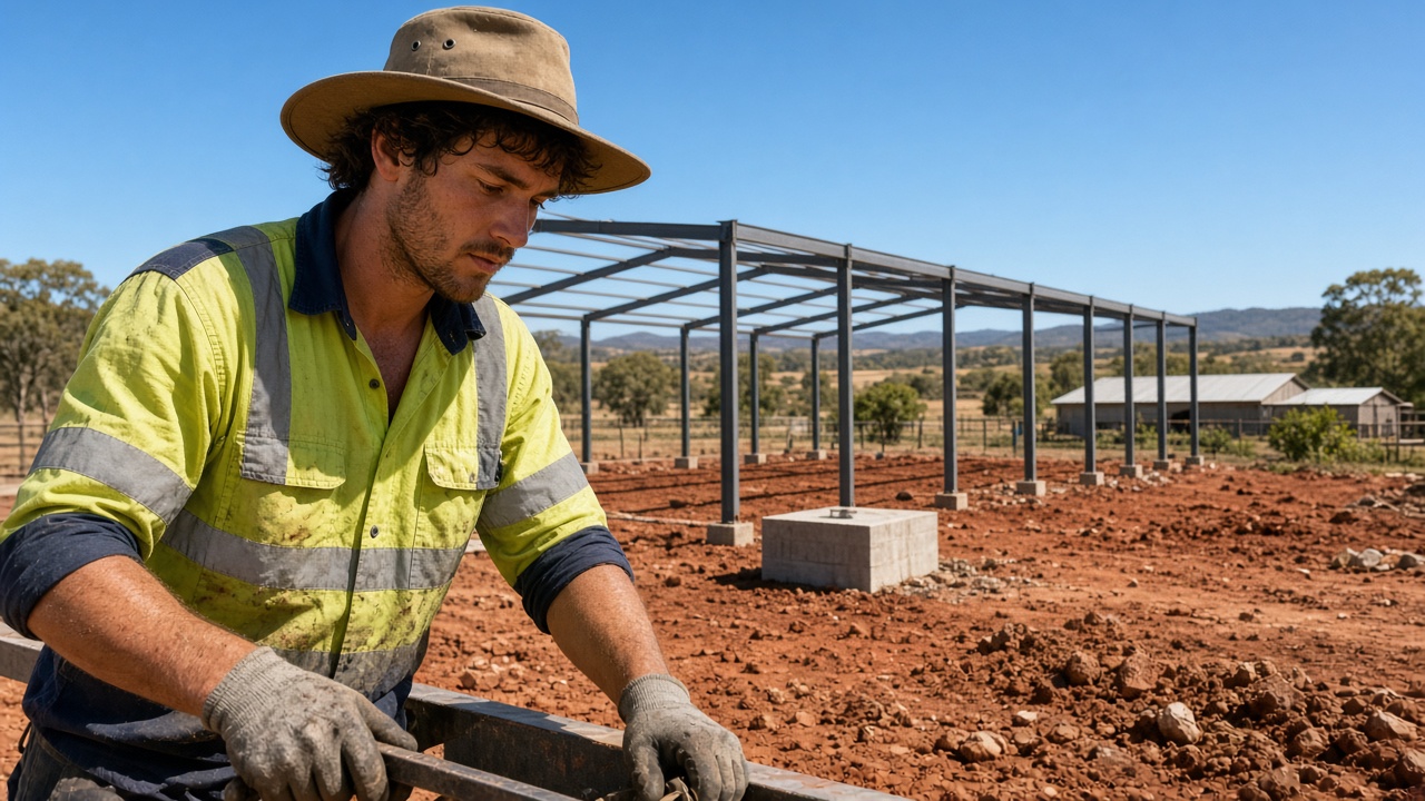 Backpacker labourer with a white card working on a regional construction site, counting toward 88 days regional work in construction